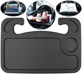 Toolwiz Universal Car Steering Wheel Tray Table, Two-Sided Design, Food and Laptop Holder, Car Mount, Portable Desk - Black