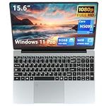 DUNHOO Laptop 15.6 inch, Notebook 16GB LPDDR4 512GB SSD Celeron Windows 11 Pro 1920 * 1080 IPS Full HD Computer, with USB 3.0 Mini HDMI Fingerprint Unlocking and Full Size Backlight Keyboard Laptops