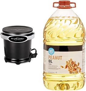 Presto 05420 FryDaddy Electric Deep Fryer,Black & Amazon Brand - Happy Belly Peanut Oil, 1 gallon (128 Fl Oz)