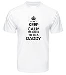 Mens I Can't Keep Calm I'm Going to Be Daddy Funny Tshirt Baby Present Gift, White/Black Print, L