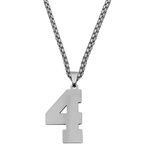 M Men Style Sports Jersey Number Jewelry Gift for Him Silver Stainless Steel Pendant Chain For Men And Women LCPn189