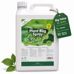 Organic Eco Plant Bug Spray Big Value 5L Refill Bee Friendly Flowers Fruit Vegetables Pest Control Greenfly Blackfly Aphids Spider Mites Mealybugs Scale Mildew Indoors Outdoors Gardening