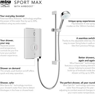Mira Sport Max Electric Shower 10.8kW – Powerful Bathroom Shower