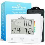 Easy@Home Automatic Digital Blood Pressure Monitor: Large Cuff Upper Arm BP Machine | Automatic Tensiometre with Large LCD Display & Irregular Heartbeat Indicator | 22-42cm Adjustable Large Cuff | 2 Users | Dual power supply mode EBP-073