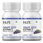 INLIFE Grape Seed Extract (Proanthocyanidins > 95%) Antioxidant, 400 mg - 60 Vegetarian Capsules (Pack of 2, 120)