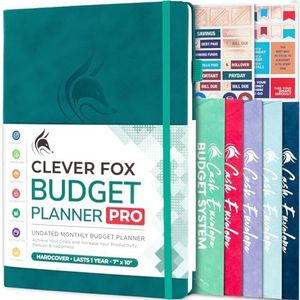 Clever Fox Budget Planner Pro - Financial Organizer + Cash Envelope Budget System. Monthly Finance Journal, Expense Tracker & Personal Account Book. Undated - Start Anytime. (7''x10'') – Dark Teal