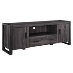 WE Furniture Charcoal 60" Industrial Wood Modern TV Stand Console For Flat Screen TV's Up To 65"