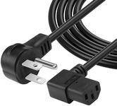 CERRXIAN 3.9FT 18AWG NEMA 5-15P to Right Angle IEC 320 C13 Computer Power Cord,10A/250V, 3 Prong AC Power Cord Cable for TV, Computer, Printer, Radio, Monitor, Laptop and More