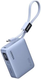UGREEN CCC Certified 30W Nexode Mini Power Bank 10000 mAh, Compact Size with Integrated USB-C Cable, Compatible with Xiaomi 33W, iPhone 17/16/15, Galaxy S26 Ultra