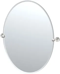 Gatco 5569LG Sky Frameless Oval Mirror, Satin Nickel
