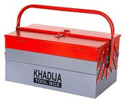 KHADIJA Metal 5 Compartment Tool Box (Red Grey)