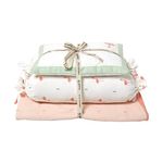 Masilo Organic Cotton Mini Crib Set Combo Includes Cot Bedding Essential for Infants, Soft & Comfortable Newborn Baby Gift - Flamingo