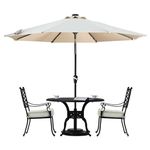 THESHELTERS - Garden Parasols Round Patio Garden Umbrella Balcony Beach Lawn Picnics Porch Hotel Sun Umbrella, Market Table Umbrella (White)