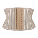 Atbuty Super Short Torso Waist Trainers Cincher Corset Tummy Shaper Slimming Latex Trimmer Girdle, Beige (7'' Torso, Breathable, 25 Bones), Medium