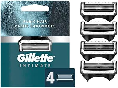 Gillette Intimate Pubic Hair Razor Cartridges, 4 Razor Blade Refills, Gentle and Easy to Use, Dermatologist Tested, With 2x Lubrication