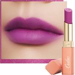 Oulac Soft Matte Lipstick for Women - Violet Purple Lipstick & Blush Duo, Cream to Powder Texture, Color Rich, Lightweight & Smooth, Enriched with Rose Oil, Vegan & Cruelty-Free| 3.6g (Y11)