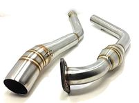 TRP TRADERS® SILVER Exhaust Bend Pipe for YAMAHA R15 V3 BS6 WITH CATALYTIC CONVERTER with O2 sensor hole