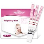 Pregnancy Detection Test Strips Kit: Easy@Home 20 HCG Tests 10miu/ml Powered by Accurate Fertility Tracker iOS and Android Premom App