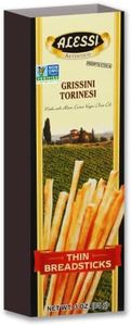 Alessi Imported Breadsticks, Thin Autentico Italian Crispy Bread Sticks, Low Fat Made with Extra Virgin Olive Oil, 3oz (Thin, 3 Ounce (Pack of 12))