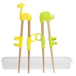 Surflyee Kids Chopsticks Childrens Chopsticks Giraffe & Elephant Kids Training Chopsticks Learning Chopsticks Baby Chopstick Helper Practice Chopsticks Toddler Chopsticks for Kids Beginners - 2 Pairs