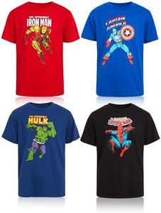 Marvel Spider-Man Boys Graphic Tees - 4 Pack Spider-Verse Comic Spidey and Friends Graphic T Shirts for Toddler & Little Boy, Size 4T, Marvel Multi Hero