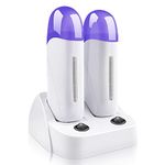 Electric Wax Heater Double Depilatory Roll Waxing Warmer Machine for Hair Removal on Wax Heater for Women and Men