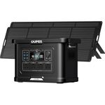 OUPES Exodus 2400 Solar Generator with 480W Solar Panel, 2232Wh Portable Power Station w/ 4 2400W (4500W Peak) AC Outlets, 0-80% in 50 Min., UPS & APP Control, Suit for Home Backup, Camping, Off-grid