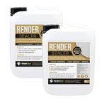 SmartSeal Render Sealer - 2 x 5L - Clear Render Sealer & Invisible Waterproof Sealant. Clear Waterproof Sealant Outdoor Suitable for All Types of Rendered Walls, Brickwork & Masonry
