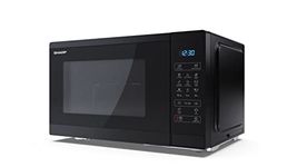 SHARP YC-MG252AU-B 25 Litre 900W Digital Microwave with 1000W Grill, 11 power levels, ECO Mode, defrost function, LED cavity light - Black