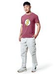 The Souled Store Official The Flash: Lightning Bolt Mens and Boys Regular fit Graphic Printed Half Sleeve Cotton Maroon Color Men T-Shirts (228112_S_Maroon)