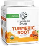 Sunwarrior Organic Turmeric Root Powder | Pure Raw Superfood Powder for Baking Smoothies and Curry | USDA Non-GMO 490g Tub (70 SRV) Organic Harvest