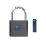 TenixLox Fingerprint Padlock with Emergency Key, IP66 Waterproof Smart Padlock,Biometric High Security Lock for Gym Locker, Shed Locker, Storage Units, Luggages, Suitcases