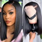 Bob Lace Front Wigs Human Hair Glueless Transparent Lace Frontal Bob Wigs Straight Bob Headband Wig 13x4 Lace Closure HD Bye Bye knots Bob Wigs Pre Plucked 16 Inch