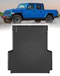 Mixsuper Liner Truck Bed Mat Compatible with 2020-2023 Jeep Gladiator JT 5ft Bed, All Weather Truck Rugged Bed Liner TPE Durable Odorless Black