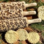 SUMMER 3 KID Rolling Pin SET. Wooden Laser Cut Mini Rolling Pins for cookies, play dough, salt dough or clay Butterfly, Music Flower by Algis Crafts