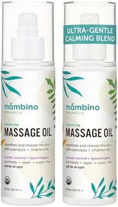 Massage Baby Oil – Organic, Nourishing with Egyptian Calendula, Chamomile & Lavender – Gentle for After-Bath Relaxing – Cruelty-Free Baby Oils for Baby & Kids by Mambino Organics, 2-Pack 5 fl oz