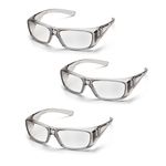 Pyramex Emerge Full Reader Safety Glasses SG7910D15 (3 Pair) (+1.5 Lens, Gray Frame/Clear Lens)