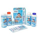 Clearwater CH0017 Pool Chemical Starter Kit for Above Ground Pool and Paddling Pool Water Treatment (Includes Chlorine, pH Minus, pH Plus, Algaecide and Test Strips)