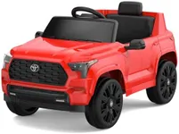 Hetoy Ride on Truck Car 12V Battery Powered Kids Electric Vehicles, Licensed Toyota Kid Cars, Ride on Toys with Remote Control, Spring Suspension, LED Lights, Music, 3 Speeds