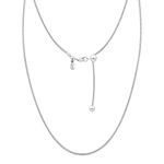 LeCalla 925 Sterling Silver Italian Adjustable Snake Chain Necklace for Women 24 Inches