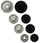 Spares2go (Non Universal Oven Cooker Hob Gas Burner Crown & Flame Cap Kit for Cannon (Small, 2 Medium & Large, 55mm - 100mm)