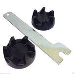 LKS Replacement Blender Rubber Clutch Couplers (2) and A Spindle Tool SA9704230. Compatible with Kitchenaid Models Starting 5KSB3, KSB3, KSB5, 5KSB52 & 5KSB5