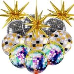 12 Pcs Disco Ball Balloons, Huge Go