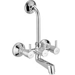 ALTON GRC3780 Brass Wall Mixer With Provision For Over Head Shower and 190mm Long Bend Pipe (Chrome)