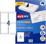 Avery Trueblock A4 Labels for Laser & Inkjet Printers - Printable Packaging, Shipping & Address Labels - Mailing Stickers - White, 99.1 x 139 mm, 40 Labels / 10 Sheets (959402 / L7169)