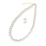 Tresneria® Pearl Necklace Moti Mala with matching Pearl Studs Earrings for Women and Girls (45_Pearls_Set)