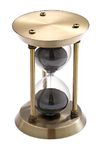 SuLiao 2 Minute Sand Timer Hourglass, Antique Metal Black Sand Clock, Antiguo Reloj De Arena 2 Minuto, Brass Sand Watch 2 Min, Small Unique Hour Glass Sandglass for Toothbrush, Office, Desk Decorative