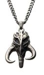 Star Wars Mandalorian Mythosaur Skull Pendant Necklace | Official Star Wars Jewelry Necklace | 22-Inch Long Chain