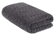 MAXOSHINE Microfiber Towels for Bath Large Size-Super Soft Coral Fleece Bathing Towel with Hook Quick Dry Super Absorbent-Bath Towel for Men and Women-70x140 cm (Grey, Pack of 1)