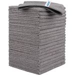 HOMEXCEL Microfiber Cleaning Cloths, 24 Pack Cleaning Towels for Kitchen, Lint Free, Scratch-Free, Highly Absorbent, and Reusable Cleaning Rags for House, Window and Glass, Cars, 11.5 X11.5 inch, Grey